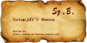 Sztupjár Bence névjegykártya